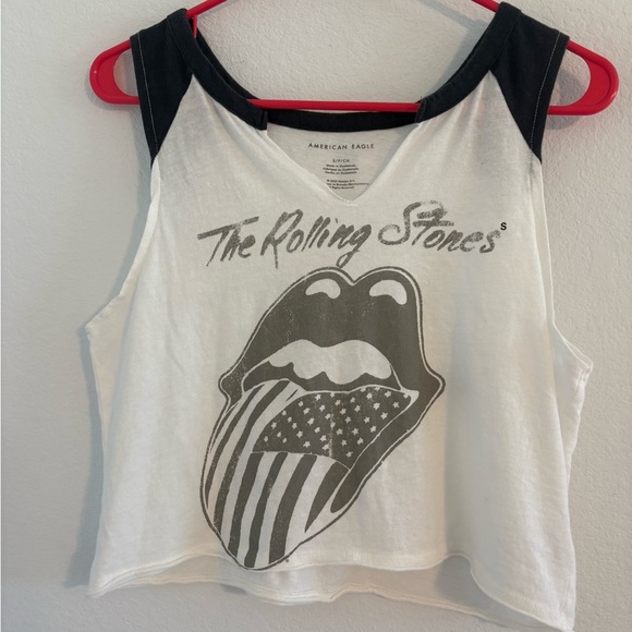 American Eagle Rolling Stones Raglan Cropped Tank NWT - Picture 4 of 10